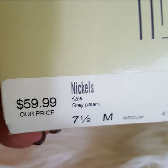 DARK GREY PATENT BOW SLINGBACKS - Picture 4 of 4